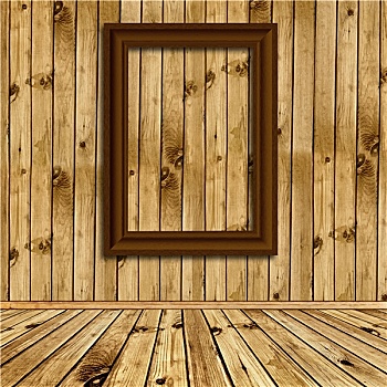 木质,室内,空,框架