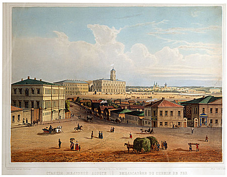 莫斯科,火车站,19世纪,艺术家,俄罗斯人