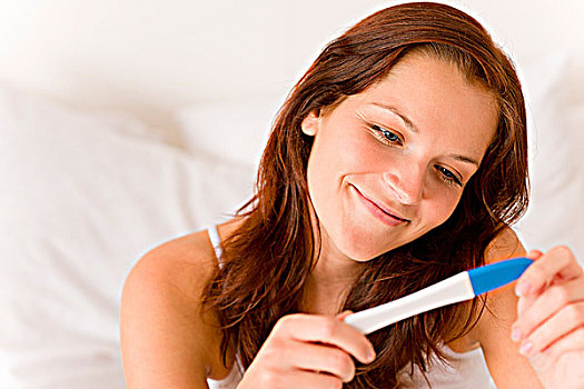 妊娠测试,高兴,吃惊,女人,乐观,结果