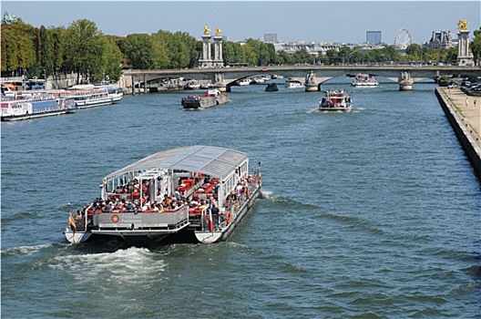 小船,赛纳河,河,巴黎