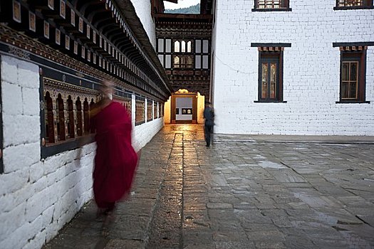 场景,廷布,不丹,佛教,寺院,要塞