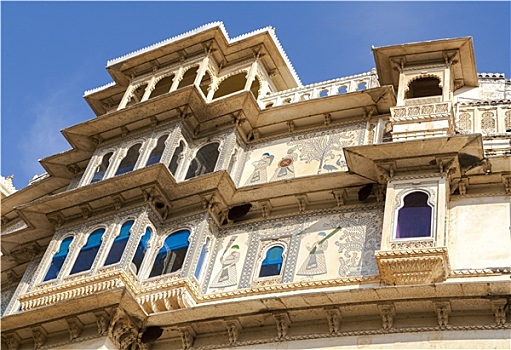 城市宫殿,乌代浦尔,拉贾斯坦邦,印度,亚洲