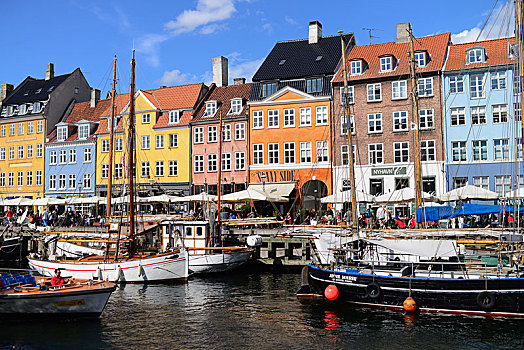新港,运河,水岸,娱乐区,哥本哈根,丹麦,欧洲