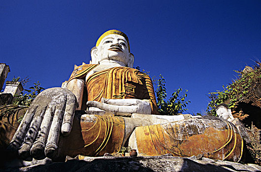 缅甸,茵莱湖,乡村,特写,佛像