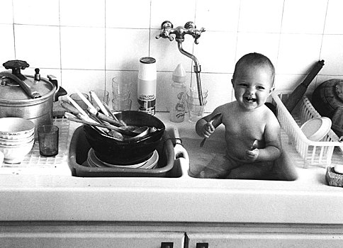 婴儿,水槽,20世纪50年代,20世纪60年代,精准,地点,未知,法国,欧洲