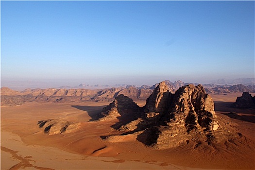 瓦地伦,沙漠,美景,俯视,约旦