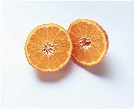两个,柑橘,一半