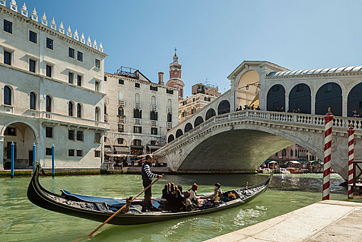 小船,大运河,威尼斯,雷雅托桥,背景