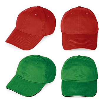 留白,红色,绿色,棒球帽