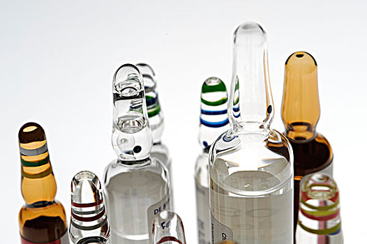 几个,安瓿瓶,医疗,白色背景