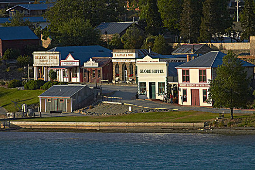 湖,古建筑,老,城镇,中心,奥塔哥,南岛,新西兰