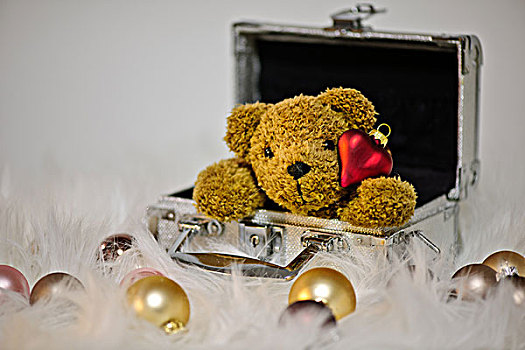 圣诞装饰,泰迪熊,圣诞节饰物