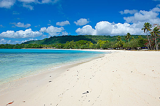 白沙滩,青绿色,水,港口,岛屿,瓦努阿图,南太平洋