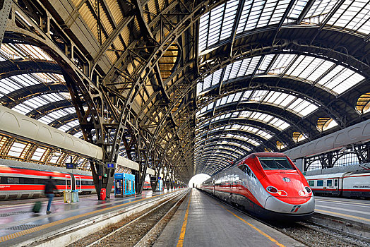 中心,火车站,高速,火车,米兰,伦巴第,意大利,欧洲