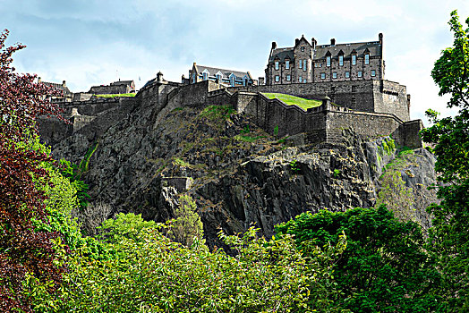 风景,爱丁堡城堡,王子,街道,花园,爱丁堡,苏格兰,英国,欧洲
