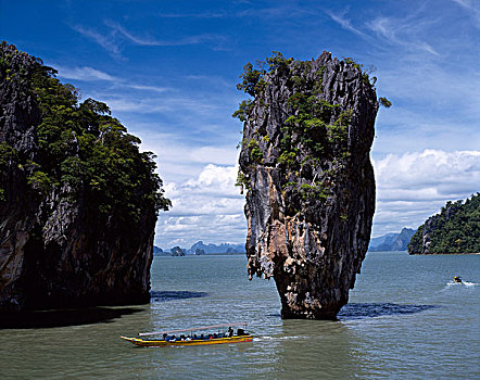岩石构造,石灰石,悬崖,普吉岛,泰国,岛屿