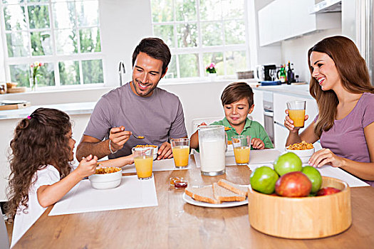 家庭,吃饭,健康,早餐,厨房