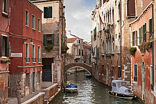 运河,区域,威尼斯,威尼托,意大利,南欧