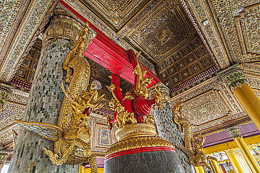 巨大,钟,国王,大金塔,仰光,缅甸