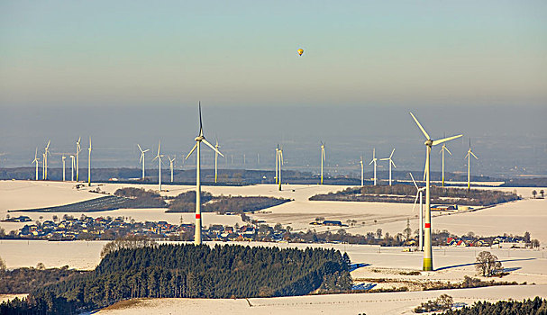 风电场,风轮机,藻厄兰,北莱茵威斯特伐利亚,德国