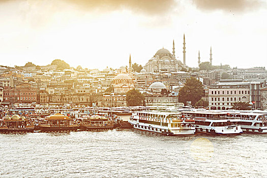 风景,水岸,圣索菲亚教堂,教堂,伊斯坦布尔,土耳其