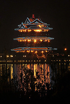 云溪楼,夜景,宜兴