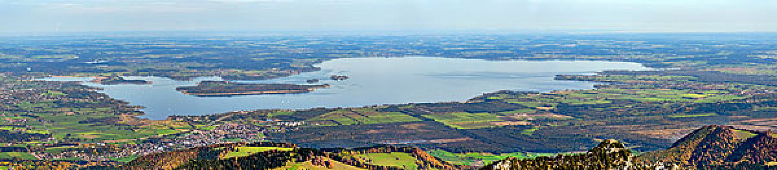 风景,基姆湖,湖,坎彭完特山,巴伐利亚,上巴伐利亚,德国,欧洲