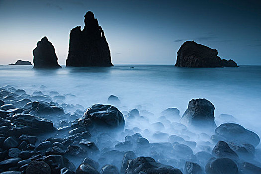 雾状,岩石构造,海滩