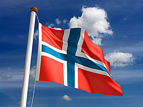 挪威,旗帜,裁剪,小路