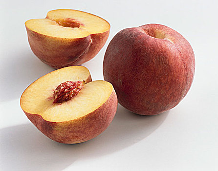 桃,品种,抠像,食物,单独,新鲜,水果,一半