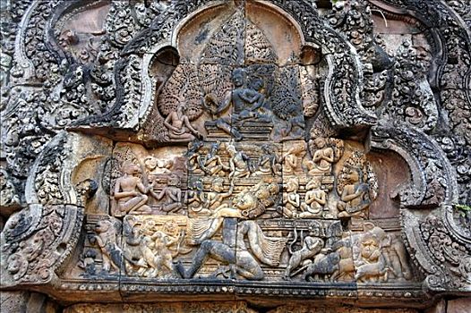 罗摩衍那,神话,庙宇,吴哥,柬埔寨,收获,东南亚