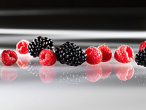 新鲜,树莓,黑莓