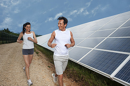 伴侣,慢跑,太阳能电池板