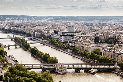 航拍,塞纳河,埃菲尔铁塔,巴黎,法国