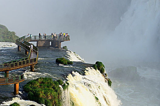 旅游,注视,伊瓜苏,瀑布,国家公园,巴西,南美