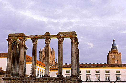 遗址,罗马,庙宇,葡萄牙,欧洲