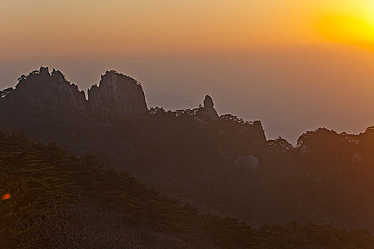 黄山,自然风光,日出日落