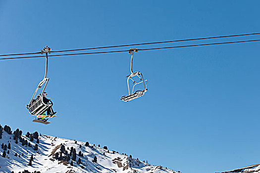 滑雪区,空中缆椅