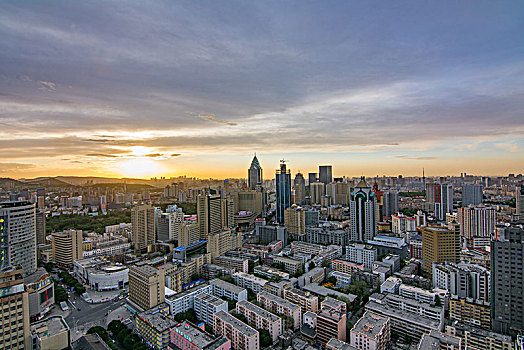 乌鲁木齐城市风光天际线全景