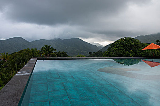 游泳池,旅游胜地,靠近,山,墨西哥