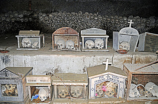 头骨,骨头,墓地,历史,地下,洞穴,那不勒斯,坎帕尼亚区,意大利,欧洲