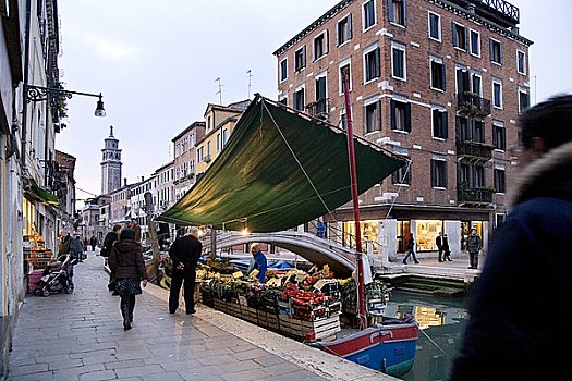 菜摊,船,草原,威尼斯,意大利