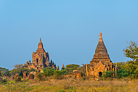 塔,庙宇,佛塔,蒲甘,曼德勒省,缅甸,亚洲