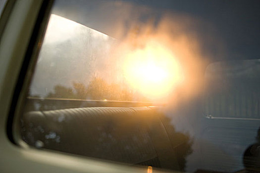 阳光,反射,车窗