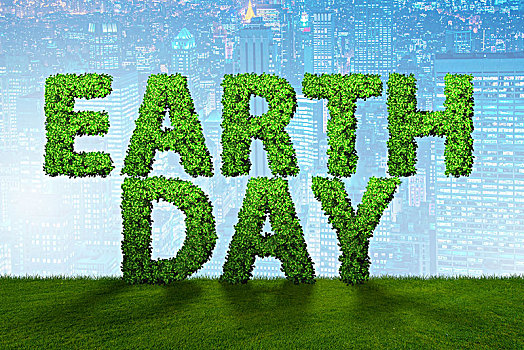 地球日,概念,绿色,文字