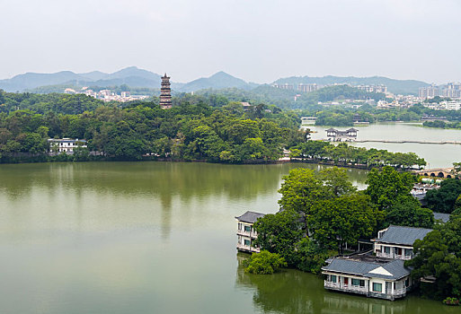 广东惠州西湖风景名胜区风光全景图