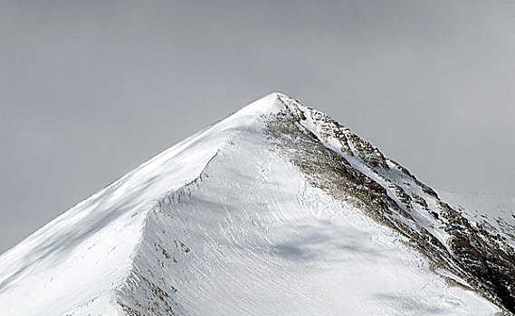 岩石,雪山,上面