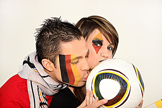 情侣,德国,足球,球迷