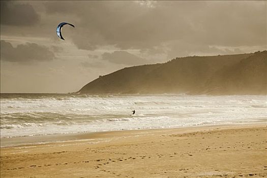风筝冲浪,海滩,靠近,印度洋,南非