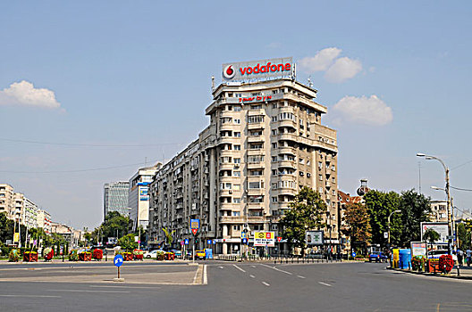 广告,建筑,布加勒斯特,罗马尼亚,东欧